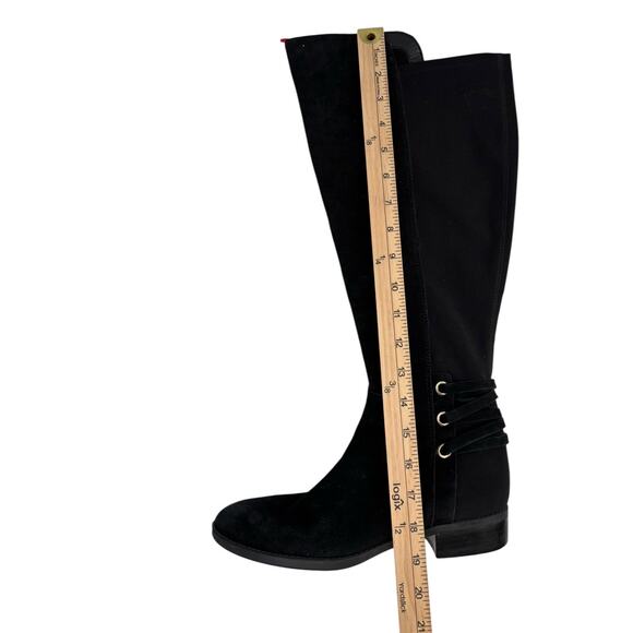 Vince Camuto Pauletta Knee High Suede Boots Size 8M Riding Equestrian Black - Picture 7 of 12